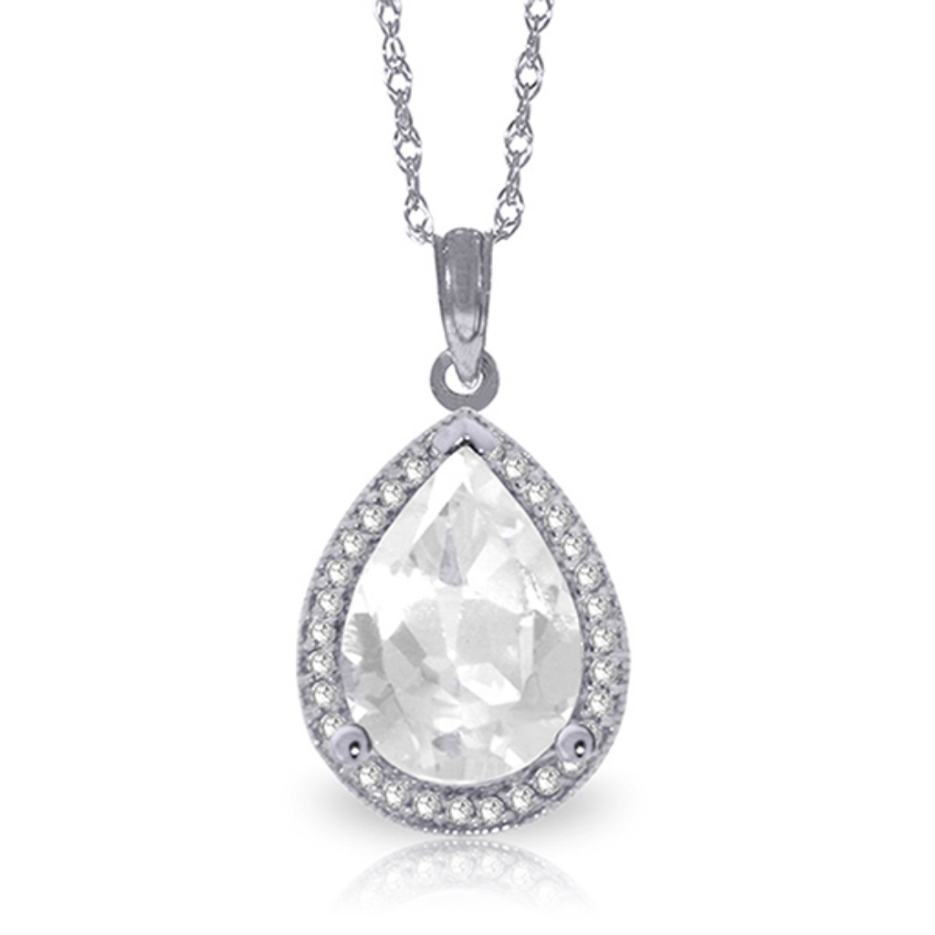 Necklace With Natural Diamonds White Topaz 980$